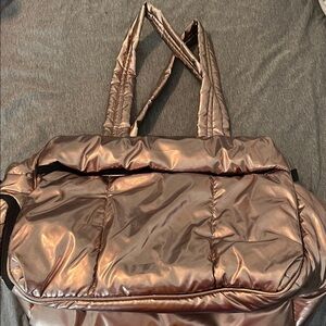 Calpak Metallic Rose Gold Lukka Tote Bag